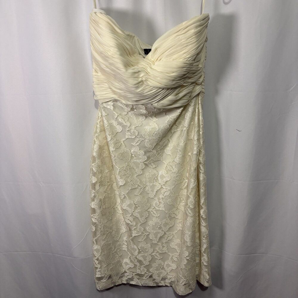 RALPH LAUREN Size 4 Ivory Lacy Strapless Cocktail Formal Dress NWT Bride Wedding
